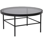 Innova Studio Cazella Round Glass-Top Coffee Table