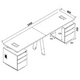 Innova Studio Arto 2 Person Workstation with Cabinets