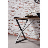 Innova Studio Black Orson Faux Leather Study Desk