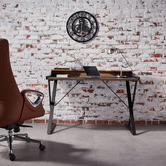 Innova Studio Black Orson Faux Leather Study Desk