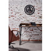 Innova Studio Black Orson Faux Leather Study Desk