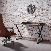 Innova Studio Black Orson Faux Leather Study Desk