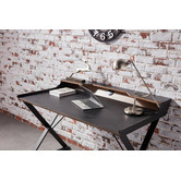 Innova Studio Black Orson Faux Leather Study Desk