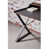 Innova Studio Black Orson Faux Leather Study Desk