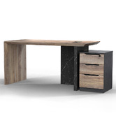 Innova Studio Lester Reversible Executive Desk with Mobile Pedestal