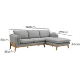 Innova Studio Ralph 3 Seater Sofa with Chaise