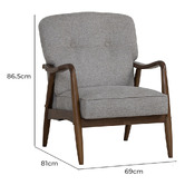 Innova Studio Darell Malaysian Oak Wood Armchair