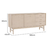 Innova Studio Hardwin 2 Door 3 Drawer Sideboard