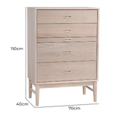 Innova Studio Hardwin 4 Drawer Tallboy