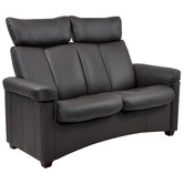 Lennox Home Living Black Bailey 2 Seater Leather Adjustable Recliner Sofa