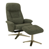 Lennox Home Living Grey Bradley Upholstered Recliner with Footstool