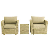 Lennox Home Living 2 Seater Nolin Balcony Set with Ottomans