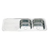 Vanity Fair Lanco 1180mm Double Stainless Steel Kitchen Sink with Left Drainer