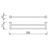 Vanity Fair Crest 700mm Double Towel Rail