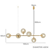 Lighting Avenue Ivy Iron &amp; Glass 6 Light Pendant