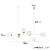 Lighting Avenue Ivy Iron &amp; Glass 6 Light Pendant