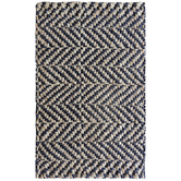 Aria Mats Black &amp; Natural Hand Woven Jute Rug