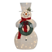 Enchanted &amp; Evergreen White Snowman LED Outdoor Christmas Decoration