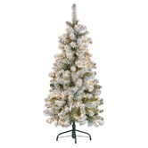 Enchanted &amp; Evergreen 137cm Slimline Snowy LED Christmas Tree
