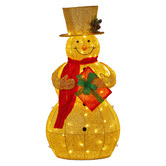 Enchanted &amp; Evergreen 120cm Gold Snowman LED Outdoor Christmas Decoration