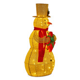 Enchanted &amp; Evergreen 120cm Gold Snowman LED Outdoor Christmas Decoration