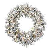 Enchanted &amp; Evergreen 122cm Frosted Colonial LED Christmas Wreath