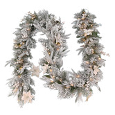 Enchanted &amp; Evergreen 274cm Frosted Colonial LED Christmas Garland