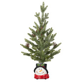 Enchanted &amp; Evergreen Gabrielle LED Christmas Tree in Snowman Pot
