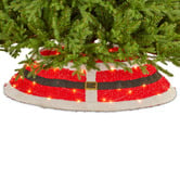 Enchanted &amp; Evergreen Natasha Christmas Tree Skirt with LED