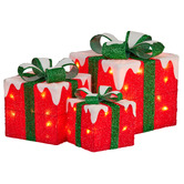 Enchanted &amp; Evergreen 3 Piece Kirsten Christmas Present with LED Ornament Set