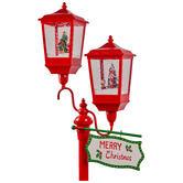 Enchanted &amp; Evergreen Red LED Christmas Lamp Post