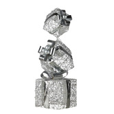 Enchanted &amp; Evergreen Silver Giftbox Stacked LED Christmas Present Decoration