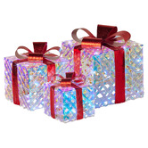 Enchanted &amp; Evergreen 3 Piece Cory LED Christmas Present Ornament Set