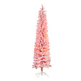 Enchanted &amp; Evergreen Floss Pink Carol LED Snowy Christmas Tree