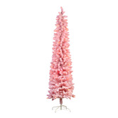 Enchanted &amp; Evergreen Floss Pink Carol LED Snowy Christmas Tree