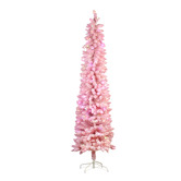 Enchanted &amp; Evergreen Floss Pink Carol LED Snowy Christmas Tree