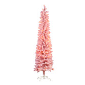 Enchanted &amp; Evergreen Floss Pink Carol LED Snowy Christmas Tree