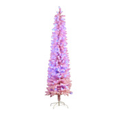 Enchanted &amp; Evergreen Floss Pink Carol LED Snowy Christmas Tree