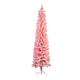 Enchanted &amp; Evergreen Floss Pink Carol LED Snowy Christmas Tree