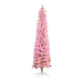 Enchanted &amp; Evergreen Floss Pink Carol LED Snowy Christmas Tree