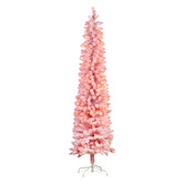 Enchanted &amp; Evergreen Floss Pink Carol LED Snowy Christmas Tree