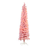 Enchanted &amp; Evergreen Floss Pink Carol LED Snowy Christmas Tree