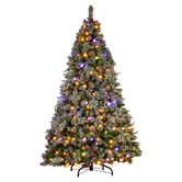 Enchanted &amp; Evergreen Snowy Crown Pine LED Christmas Tree