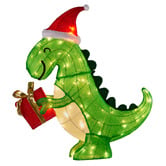 Enchanted &amp; Evergreen Paul Dinosaur Santa LED Christmas Decoration