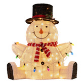 Enchanted &amp; Evergreen Prance Sitting Snowman LED Christmas Decoration