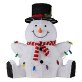 Enchanted &amp; Evergreen Prance Sitting Snowman LED Christmas Decoration