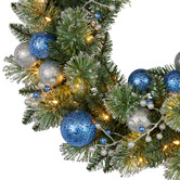 Enchanted &amp; Evergreen 61cm Blue LED Christmas Wreath