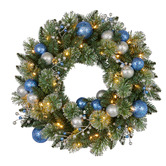 Enchanted &amp; Evergreen 61cm Blue LED Christmas Wreath