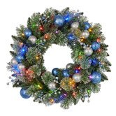 Enchanted &amp; Evergreen 61cm Blue LED Christmas Wreath