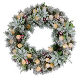Enchanted &amp; Evergreen 61cm Snowy Crown Pine LED Christmas Wreath